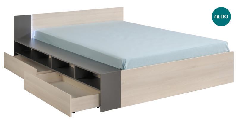 Łóżko z szufladami i dostawką Read-140-1050L24T-ENVI