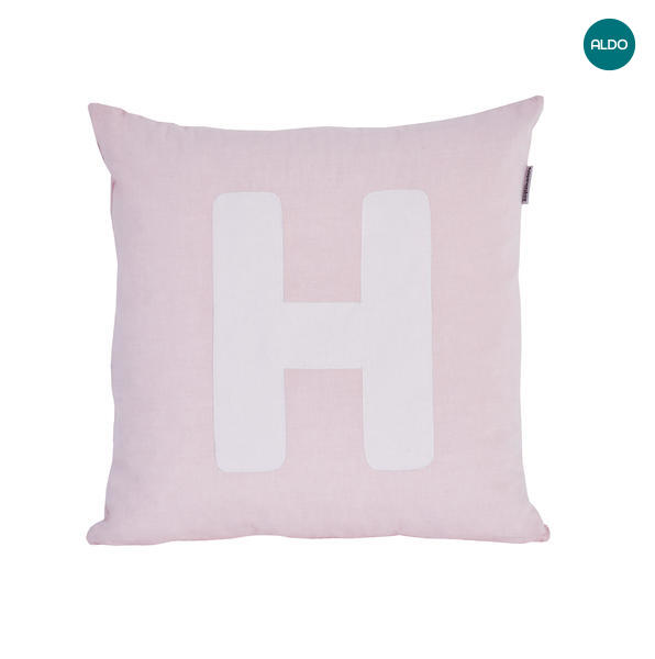 Różowa poduszka H, kwadratowa 