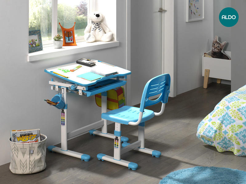 Rosnące biurko z krzesłem Comfort - niebieski