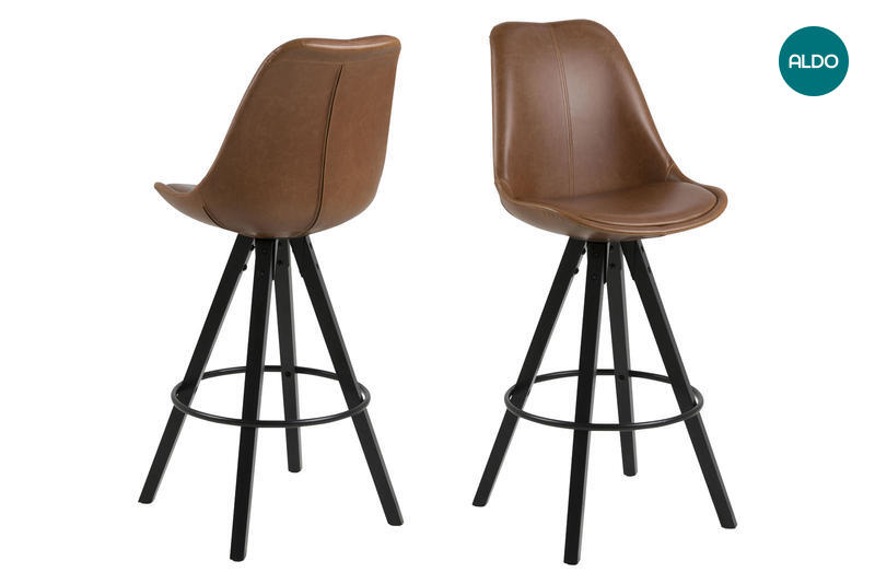 Komplet dwóch krzeseł barowych Dima w kolorze Brandy
