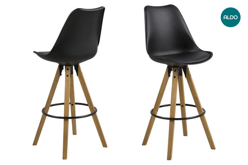 Komplet dwóch krzeseł barowych Dima w kolorze czorna