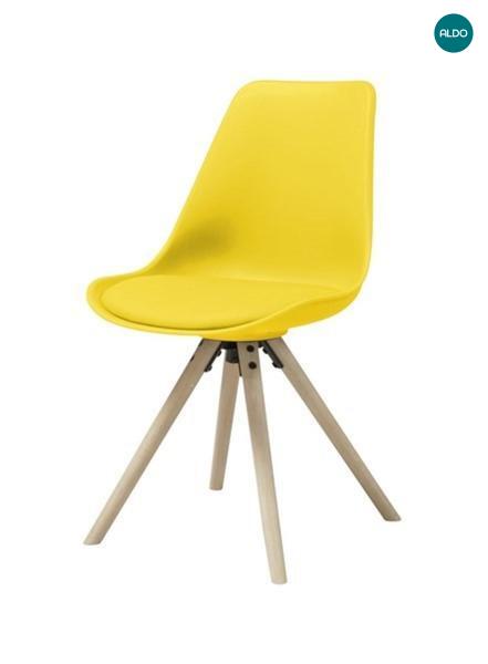 Komplet 4 żółtych krzeseł Hammel