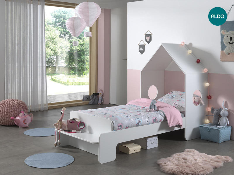Łóżko dziecięce w kształcie białego domu Casami