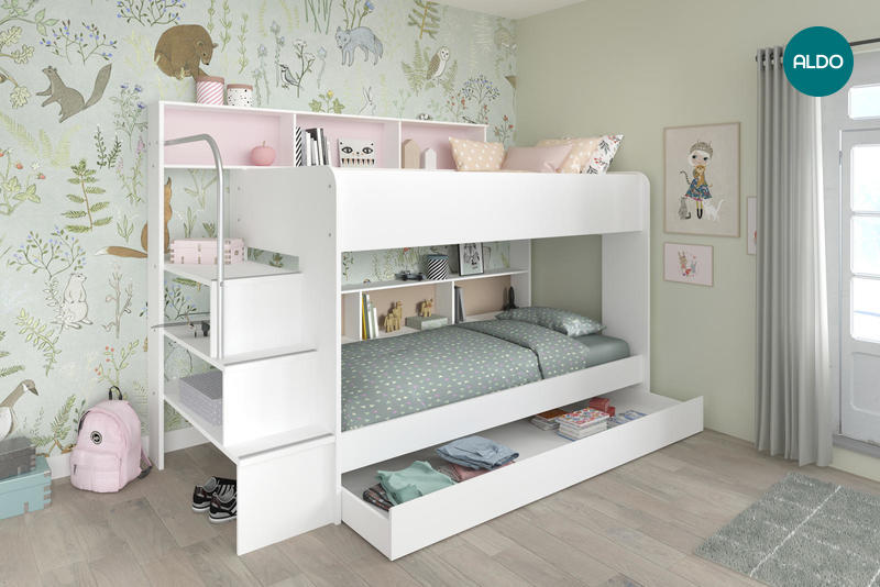 Łóżko piętrowe dla dzieci Swan - dla 3 osób