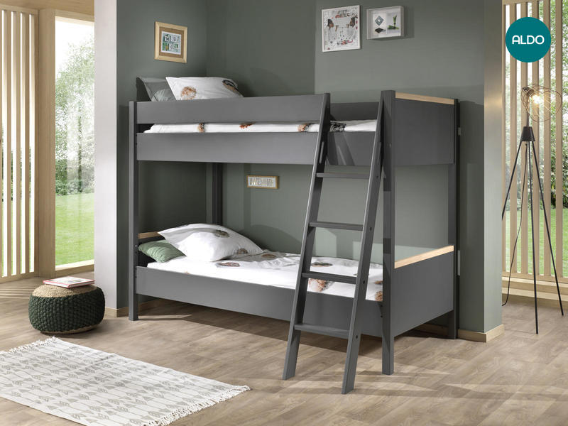 Łóżko piętrowe dla dwójki dzieci London - antracit